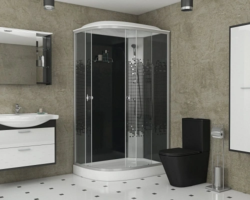 Душевая кабина Niagara NG-4512-14L BLACK (1200х800х2150) низкий поддон (13см) стекло мозаика 45121453L Душевая кабина Niagara NG-4512-14L BLACK (1200х800х2150) низкий поддон (13см) стекло мозаика 45121453L