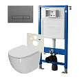 Комплект инсталляции Point Элемент PN45120 с клавишей смыва Меркурий, цвет графит, PN44831GM и унитазом Афина с сиденьем микролифт PN41041 Комплект инсталляции Point Элемент PN45120 с клавишей смыва Меркурий, цвет графит, PN44831GM и унитазом Афина с сиденьем микролифт PN41041