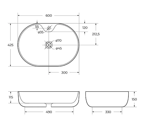 Раковина BelBagno BB1151 600x425 белый Раковина BelBagno BB1151 600x425 белый