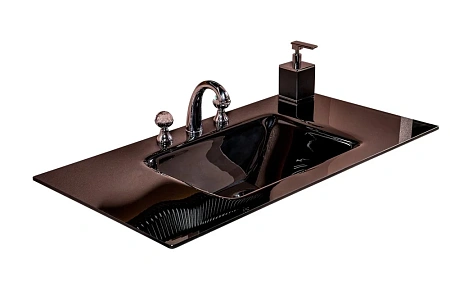 Раковина Boheme стекло 100см моноблок BLACK 852-100-B Раковина Boheme стекло 100см моноблок BLACK 852-100-B