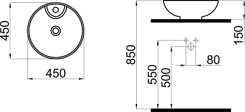 Раковина STWORKI накладная 45 K0101-9455 557962 Раковина STWORKI накладная 45 K0101-9455 557962