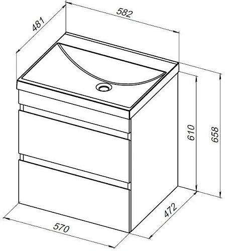 Тумба под раковину Aquanet Нота New 60 дуб светлый 00334197 подвесная Тумба под раковину Aquanet Нота New 60 дуб светлый 00334197 подвесная