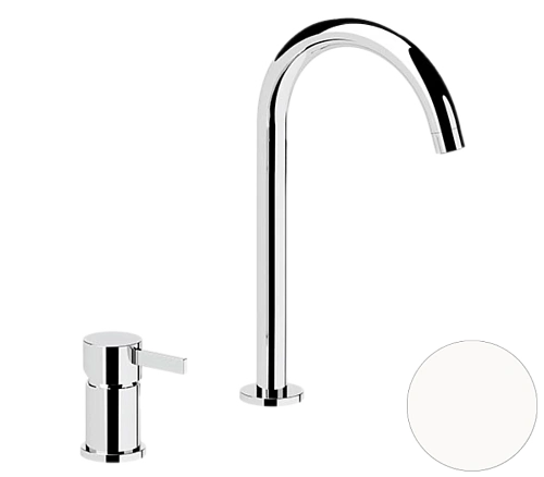 Смеситель для раковины Remer Metrica MC57LBO, белый матовый Смеситель для раковины Remer Metrica MC57LBO, белый матовый