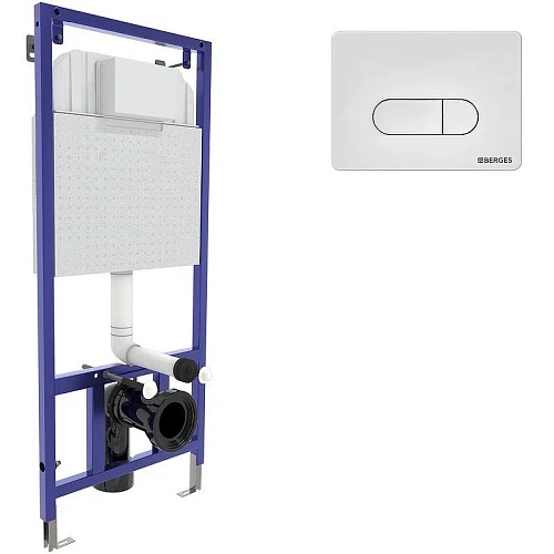 Инсталляция для унитаза BERGES NOVUM кнопка D4 Soft Touch, белая 040234 Инсталляция для унитаза BERGES NOVUM кнопка D4 Soft Touch, белая 040234