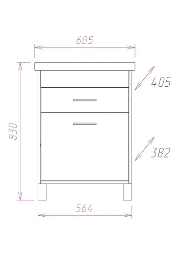 Тумба под раковину Onika НАТАЛИ 60.13 106001 Тумба под раковину Onika НАТАЛИ 60.13 106001
