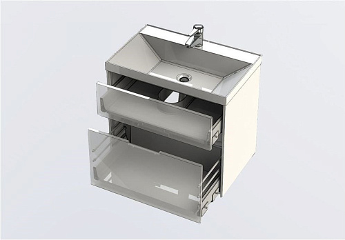 Тумба под раковину Aquanet Латина 70 белый (2 ящика) 00180032 Тумба под раковину Aquanet Латина 70 белый (2 ящика) 00180032