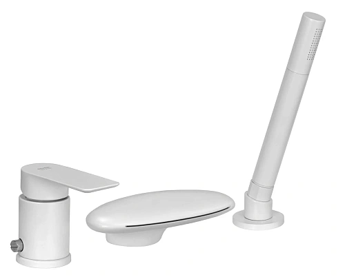 Смеситель на борт ванны Remer Infinity I07UFBO, белый матовый Смеситель на борт ванны Remer Infinity I07UFBO, белый матовый
