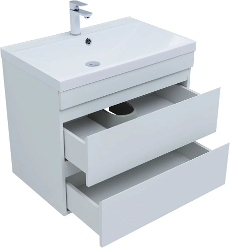 Тумба под раковину Aquanet Нота New 75 белый глянец 00335418 подвесная Тумба под раковину Aquanet Нота New 75 белый глянец 00335418 подвесная