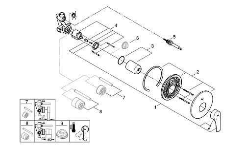 Смеситель для ванны GROHE Eurosmart (33305003) Смеситель для ванны GROHE Eurosmart (33305003)
