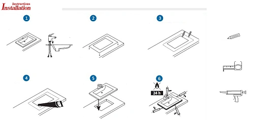 Раковина CeramaLux 1203 врезная, белый Раковина CeramaLux 1203 врезная, белый