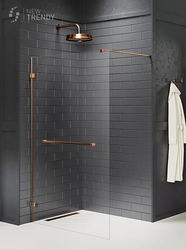 Душевая перегородка NEW TRENDY AVEXA COPPER BRUSHED 140x200 EXK-3781 брашированная медь Душевая перегородка NEW TRENDY AVEXA COPPER BRUSHED 140x200 EXK-3781 брашированная медь