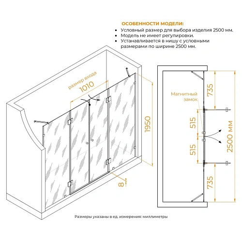 Душевая дверь RGW HO-013 350601325-11 Душевая дверь RGW HO-013 350601325-11