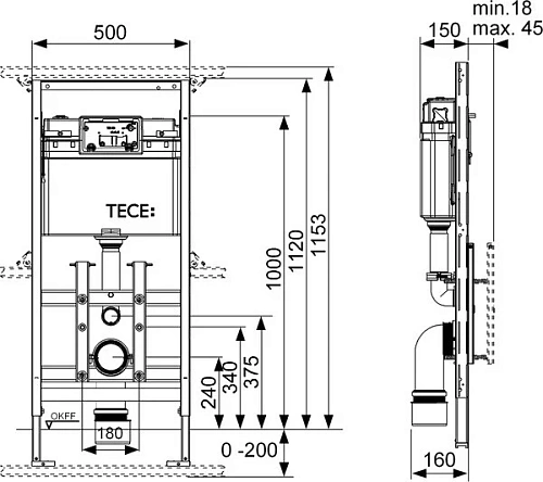Инсталляция для унитаза TECElux 9600100 Инсталляция для унитаза TECElux 9600100