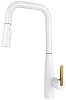 Смеситель для кухни Kaiser Claro 22144-4 Белый матовый/Золото