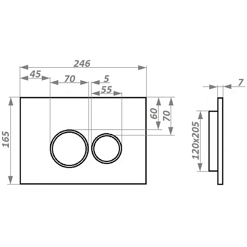 Клавиша смыва Ceruttispa CR05CH хром Клавиша смыва Ceruttispa CR05CH хром