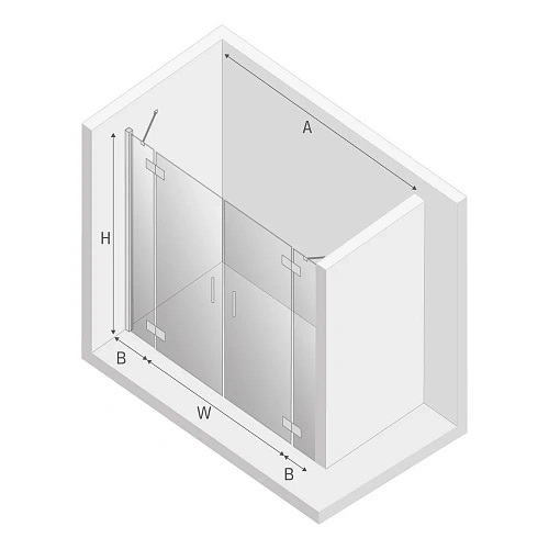 Душевая дверь NEW TRENDY NEW RENOMA 210x195 D-0362A/D-0363A хром Душевая дверь NEW TRENDY NEW RENOMA 210x195 D-0362A/D-0363A хром