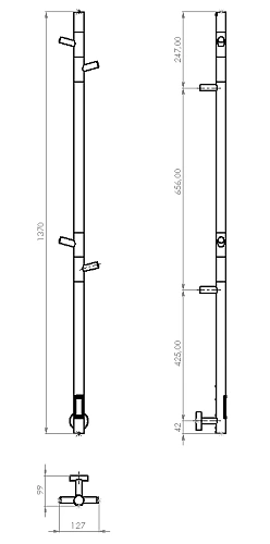 Полотенцесушитель электрический Vincea VTD-1DB1E 15х140 черный/золото, таймер Полотенцесушитель электрический Vincea VTD-1DB1E 15х140 черный/золото, таймер