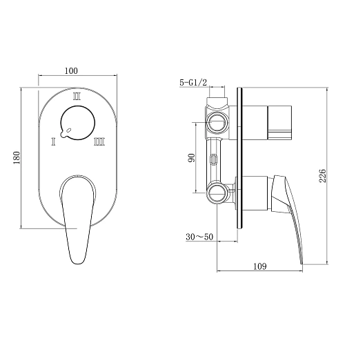 Смеситель для душа Lemark Linara LM0428C встраиваемый, хром Смеситель для душа Lemark Linara LM0428C встраиваемый, хром