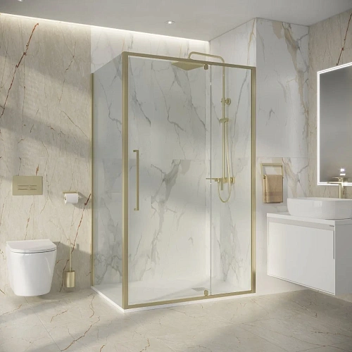 Душевой уголок Niagara Nova NG-45-11ASG-A80SG-34 (110х80х195) прямоугольник, распашная, золото сатин, стекло прозрачное Душевой уголок Niagara Nova NG-45-11ASG-A80SG-34 (110х80х195) прямоугольник, распашная, золото сатин, стекло прозрачное