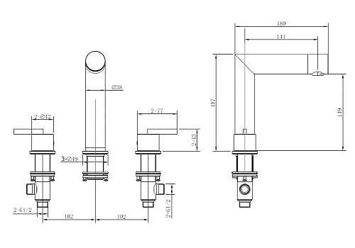 Смеситель для раковины ABBER Perfekte 316 AF8A08BG золото брашированное Смеситель для раковины ABBER Perfekte 316 AF8A08BG золото брашированное