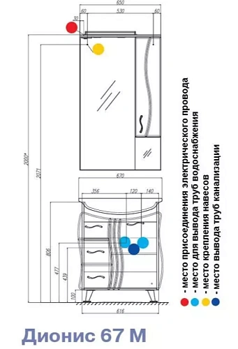 Зеркальный шкаф Aquaton Дионис М лев 1A008002DS01L Зеркальный шкаф Aquaton Дионис М лев 1A008002DS01L