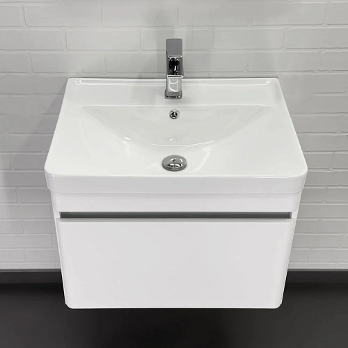 Тумба с раковиной Comforty Валдай-60П 00-00020674 подвесная белый матовый раковина 4460 Тумба с раковиной Comforty Валдай-60П 00-00020674 подвесная белый матовый раковина 4460