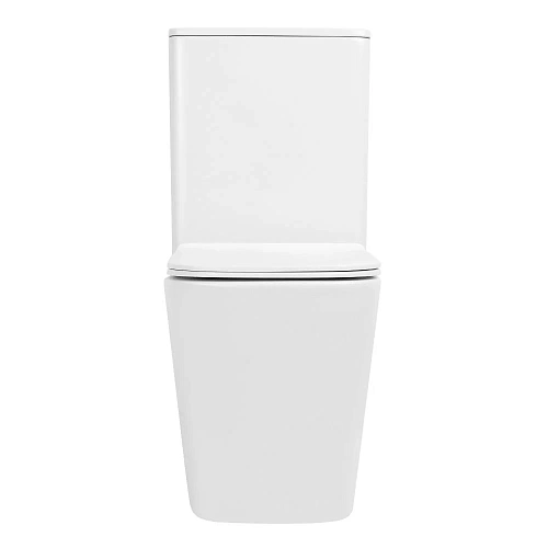 Унитаз напольный ABBER Rechteck AC1210TMW компакт белый матовый, безободковый, смыв торнадо с крышкой микролифт Унитаз напольный ABBER Rechteck AC1210TMW компакт белый матовый, безободковый, смыв торнадо с крышкой микролифт