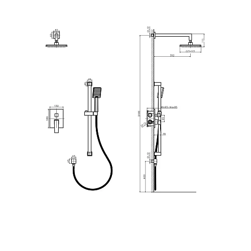 Душевая система RUSH Thira (TR3635-41) встраиваемая Душевая система RUSH Thira (TR3635-41) встраиваемая