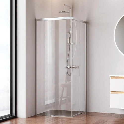 Душевой уголок AM.PM X-Joy W94G-403-8080-MT1K раздвижные двери 80x80 профиль хром матовый, стекло прозрачное Душевой уголок AM.PM X-Joy W94G-403-8080-MT1K раздвижные двери 80x80 профиль хром матовый, стекло прозрачное