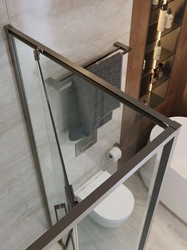 Душевой уголок CEZARES LUX-AH-FS-11-100/80-C-GM 100x80 см, профиль оружейная сталь, стекло прозрачное Душевой уголок CEZARES LUX-AH-FS-11-100/80-C-GM 100x80 см, профиль оружейная сталь, стекло прозрачное