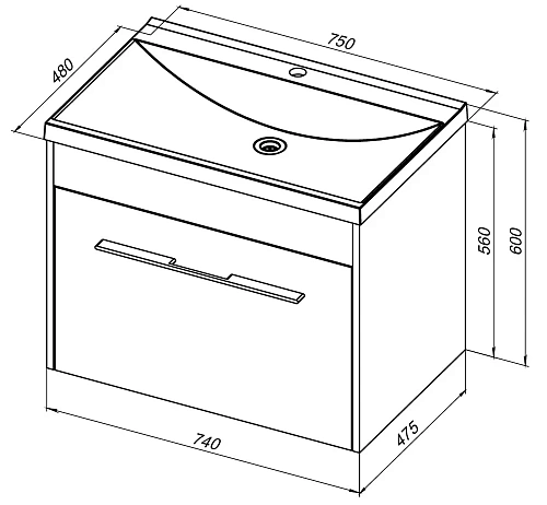 Тумба под раковину Aquanet Августа 75 белый (ручки хром) 00274144 Тумба под раковину Aquanet Августа 75 белый (ручки хром) 00274144
