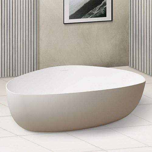 Ванна отдельностоящая ABBER AS9608 180x130 универсальная, белая матовая, искусственный камень Ванна отдельностоящая ABBER AS9608 180x130 универсальная, белая матовая, искусственный камень