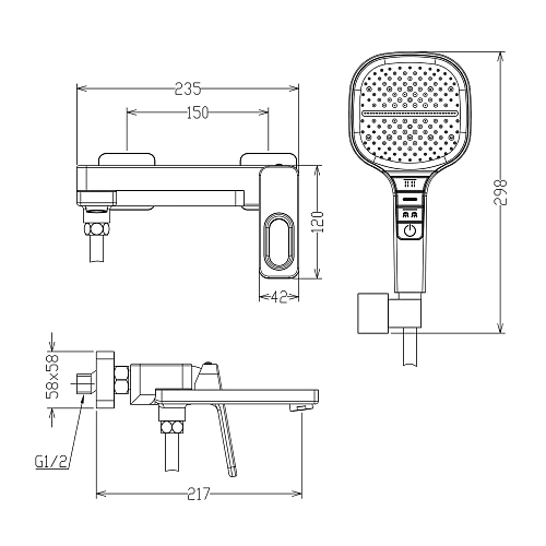 Смеситель для ванны Raglo R51.30.03 настенный, излив поворотный 15 см, сатин золотой Смеситель для ванны Raglo R51.30.03 настенный, излив поворотный 15 см, сатин золотой