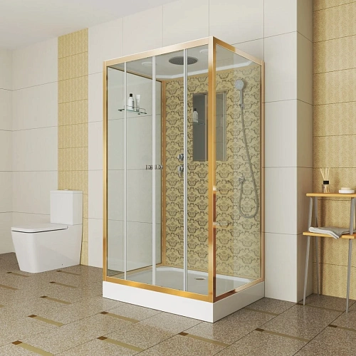 Душевая кабина Niagara Luxe NG-7772QG (1200x900х2100) низкий поддон стенки золото Душевая кабина Niagara Luxe NG-7772QG (1200x900х2100) низкий поддон стенки золото