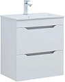 Тумба под раковину Aquanet Практика 60 белый матовый 2 ящика 00330457 напольная/подвесная Тумба под раковину Aquanet Практика 60 белый матовый 2 ящика 00330457 напольная/подвесная