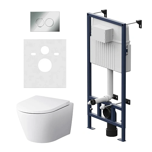 Комплект унитаза AM.PM Sense IS70151.741701 с инсталляцией, сиденьем микролифт и клавишей смыва Комплект унитаза AM.PM Sense IS70151.741701 с инсталляцией, сиденьем микролифт и клавишей смыва