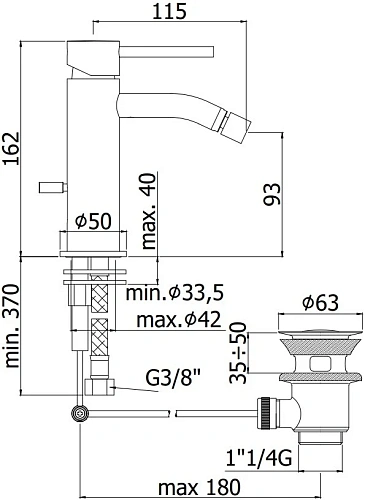 Смеситель для биде Paffoni Light LIG135CR Смеситель для биде Paffoni Light LIG135CR