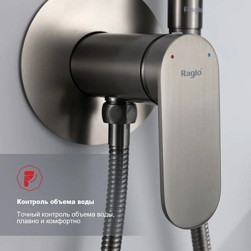 Гигиенический душ Raglo R10.52.09 встраиваемый, графит Гигиенический душ Raglo R10.52.09 встраиваемый, графит