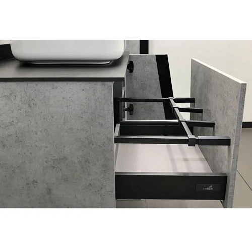 Тумба раковина Comforty Эдинбург-90 00004147997 бетон светлый с черной столешницей, раковина Comforty T-Y9378 Тумба раковина Comforty Эдинбург-90 00004147997 бетон светлый с черной столешницей, раковина Comforty T-Y9378