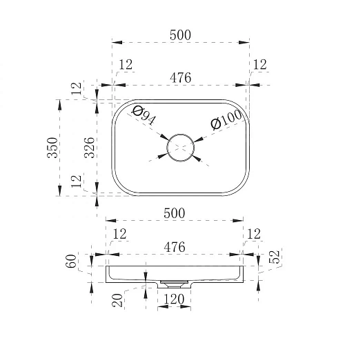 Раковина ABBER Stein AS2602 накладная, белая матовая Раковина ABBER Stein AS2602 накладная, белая матовая