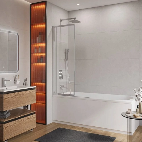 Шторка на ванну CEZARES SLIDER-FIX-VF-11-90/150-C-Cr с фиксированным креплением одной створки цвет профиля хром стекло прозрачное Шторка на ванну CEZARES SLIDER-FIX-VF-11-90/150-C-Cr с фиксированным креплением одной створки цвет профиля хром стекло прозрачное