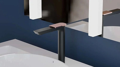 Смеситель для раковины BOCH MANN COMO BG XL BM9632 черный, ручка золото, высокий Смеситель для раковины BOCH MANN COMO BG XL BM9632 черный, ручка золото, высокий