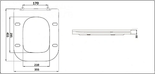 Унитаз подвесной CeramaLux 5170 -18 черный с крышкой микролифт Унитаз подвесной CeramaLux 5170 -18 черный с крышкой микролифт