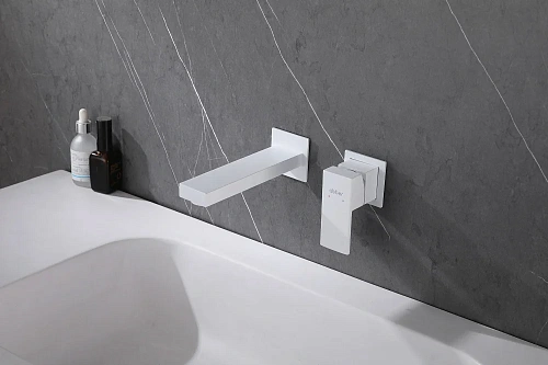 Смеситель для раковины ABBER Daheim AF8212W для раковины скрытого монтажа, белый матовый Смеситель для раковины ABBER Daheim AF8212W для раковины скрытого монтажа, белый матовый