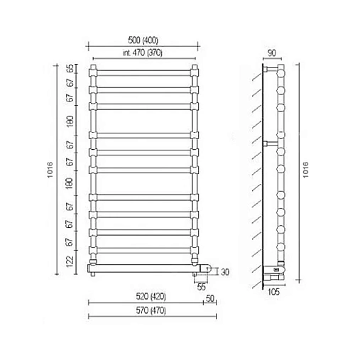 Полотенцесушитель электрический Margaroli Sole 564-11 ВОХ 5644711OBNB 47 x 101.6 см, старая бронза Полотенцесушитель электрический Margaroli Sole 564-11 ВОХ 5644711OBNB 47 x 101.6 см, старая бронза