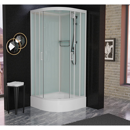 Душевая кабина Frank F409/1 White белый профиль 90x90 123009 Душевая кабина Frank F409/1 White белый профиль 90x90 123009