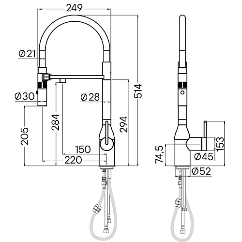 Смеситель для кухни Paulmark Magneto One белый Ma213188-WH Смеситель для кухни Paulmark Magneto One белый Ma213188-WH