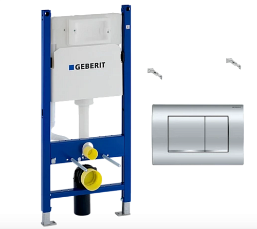 Инсталляция для унитаза Geberit Duofix Delta 458.163.21.1 с кнопкой смыва хром Инсталляция для унитаза Geberit Duofix Delta 458.163.21.1 с кнопкой смыва хром