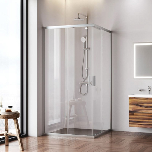 Душевой уголок AM.PM Gem W90G-403-100100-MT 100x100 хром матовый, стекло прозрачное Душевой уголок AM.PM Gem W90G-403-100100-MT 100x100 хром матовый, стекло прозрачное