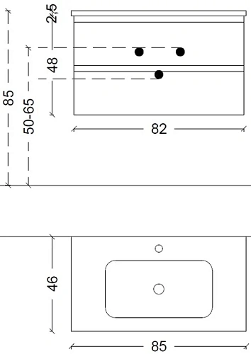 Тумба под раковину Boheme CAPOLDA 85 белая + ручка дерево 849-085-WW Тумба под раковину Boheme CAPOLDA 85 белая + ручка дерево 849-085-WW